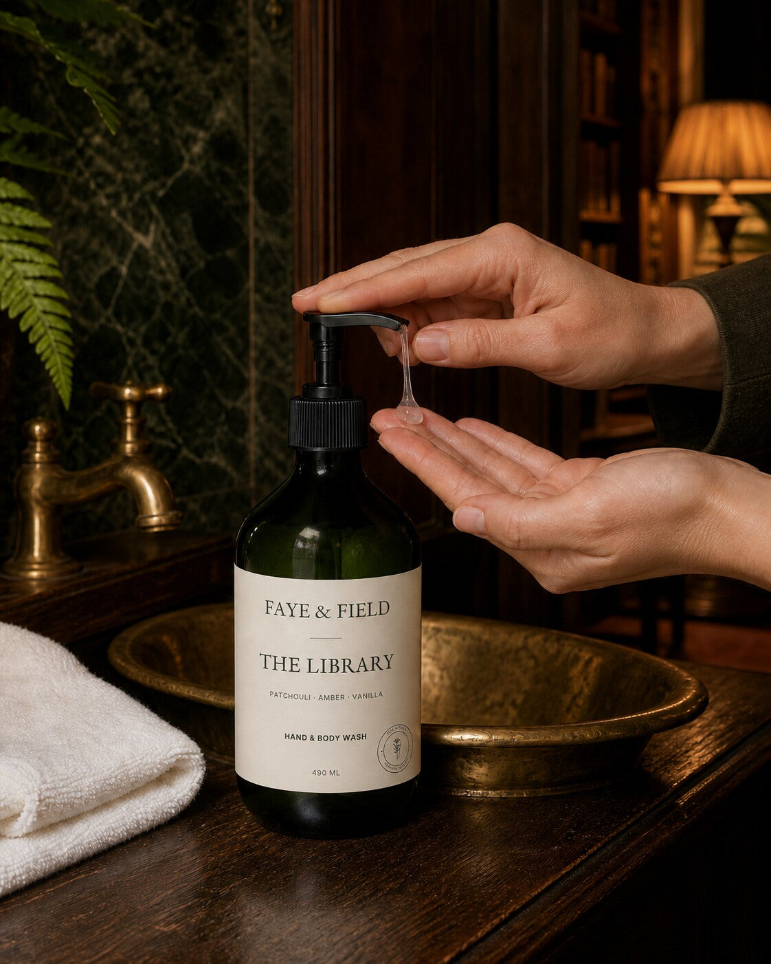 The Library - Hand & Body Wash - Patchouli & Amber Vanilla - 490ml