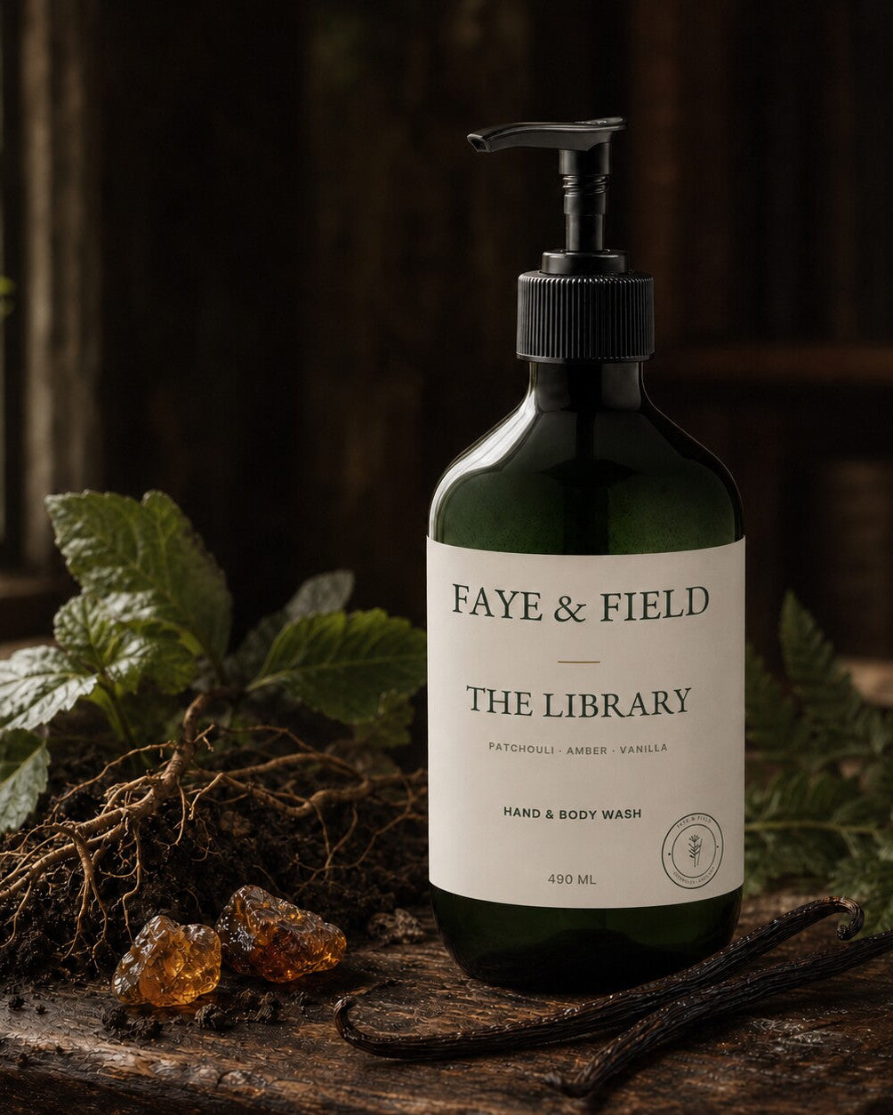 The Library - Hand & Body Wash - Patchouli & Amber Vanilla - 490ml